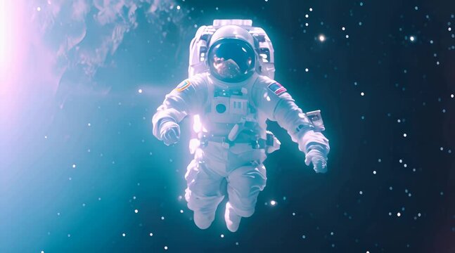 Astronaut embarking on a spacewalk against the vast, deep black backdrop of outer space