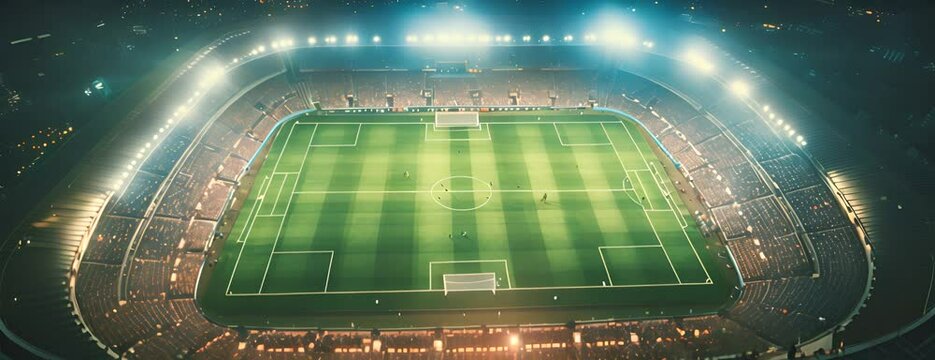 A soccer field with a crowd of people watching 4K Video