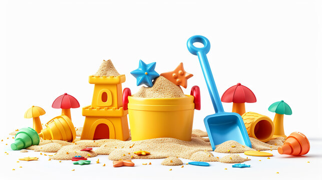 Bucket and shovel clipart for building sandcastles