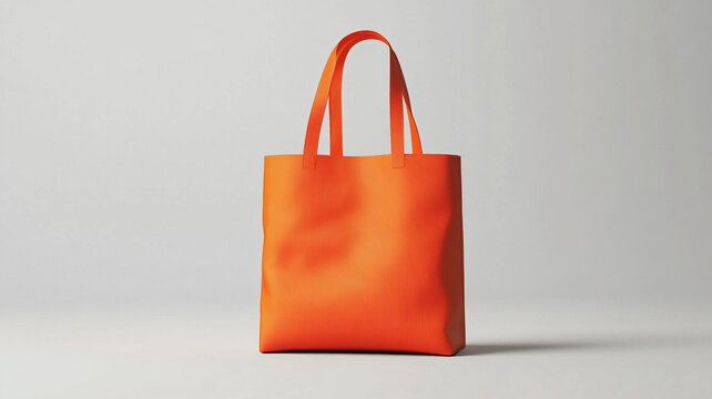 blank orange tote bag mockup