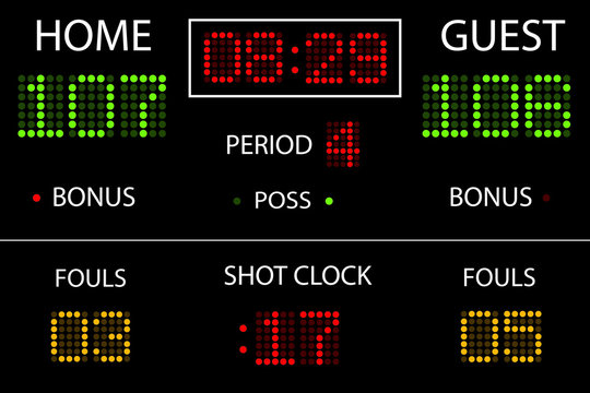 Vector Basketball Scoreboard