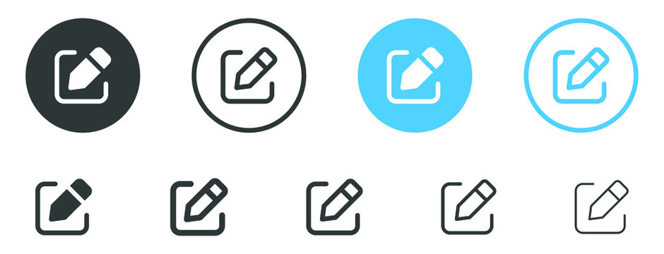 edit pen icon, create modify pen sign button, Pencil icon, sign up icon - editing text file document icons