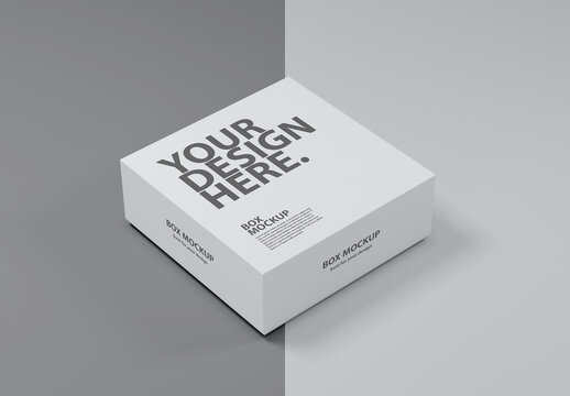 Square box mockup packaging