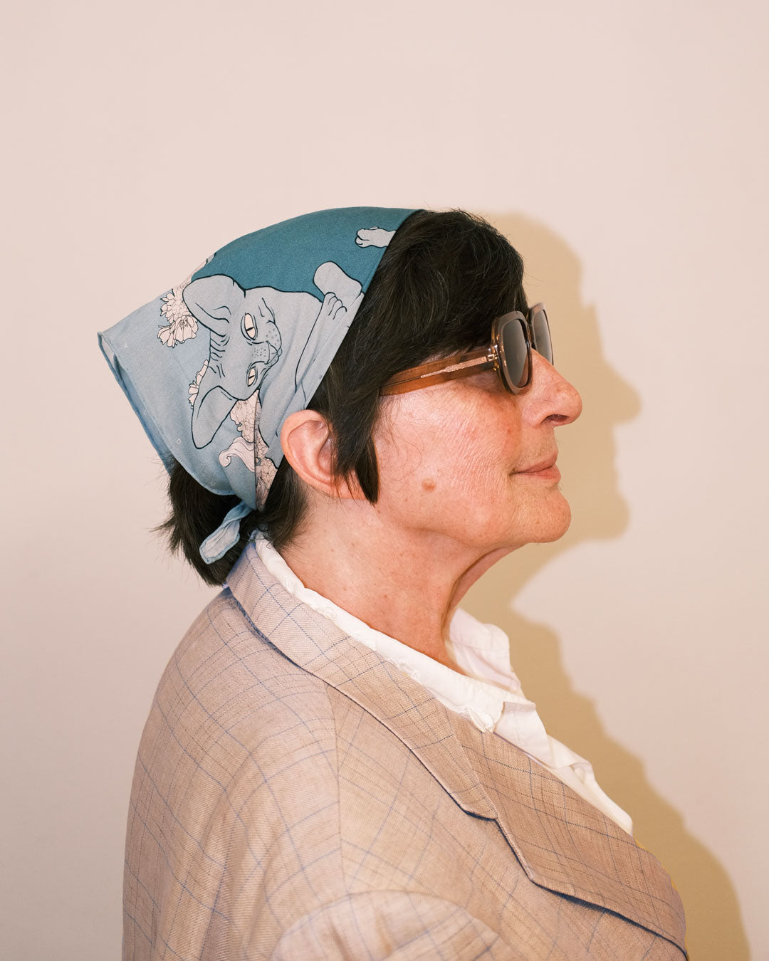 Handmade tencel illustrated headscarf - Sydney Duncan