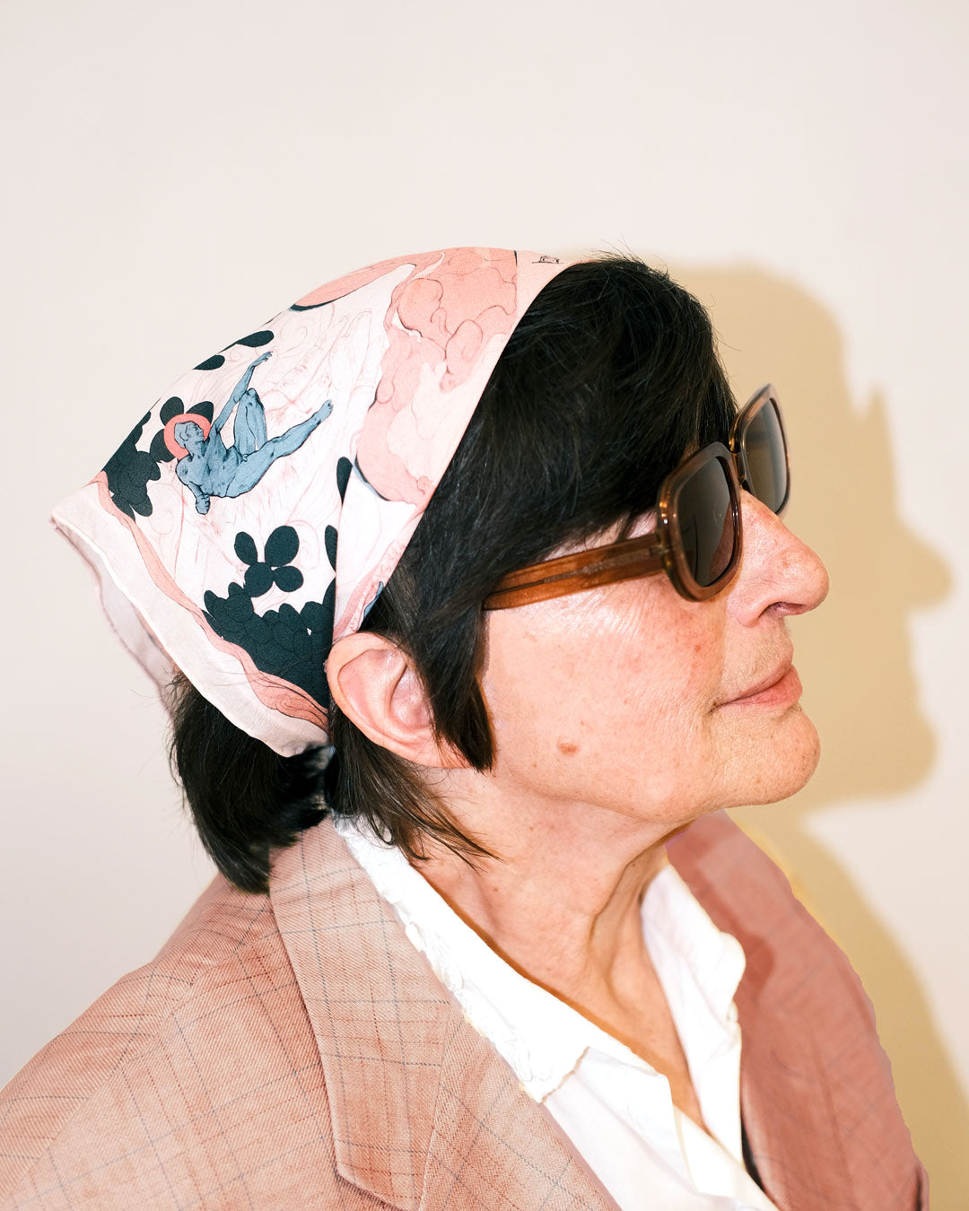 Handmade tencel illustrated headscarf - Sydney Duncan