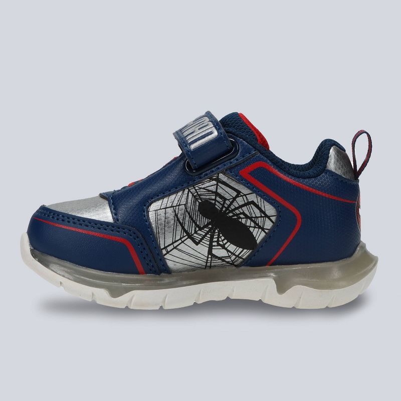 Toddler Boys' Marvel Spider-Man Athletic Sneakers - Navy Blue/Red, 3 of 4