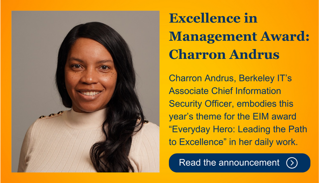 promo for EIM award winner Charron Andrus