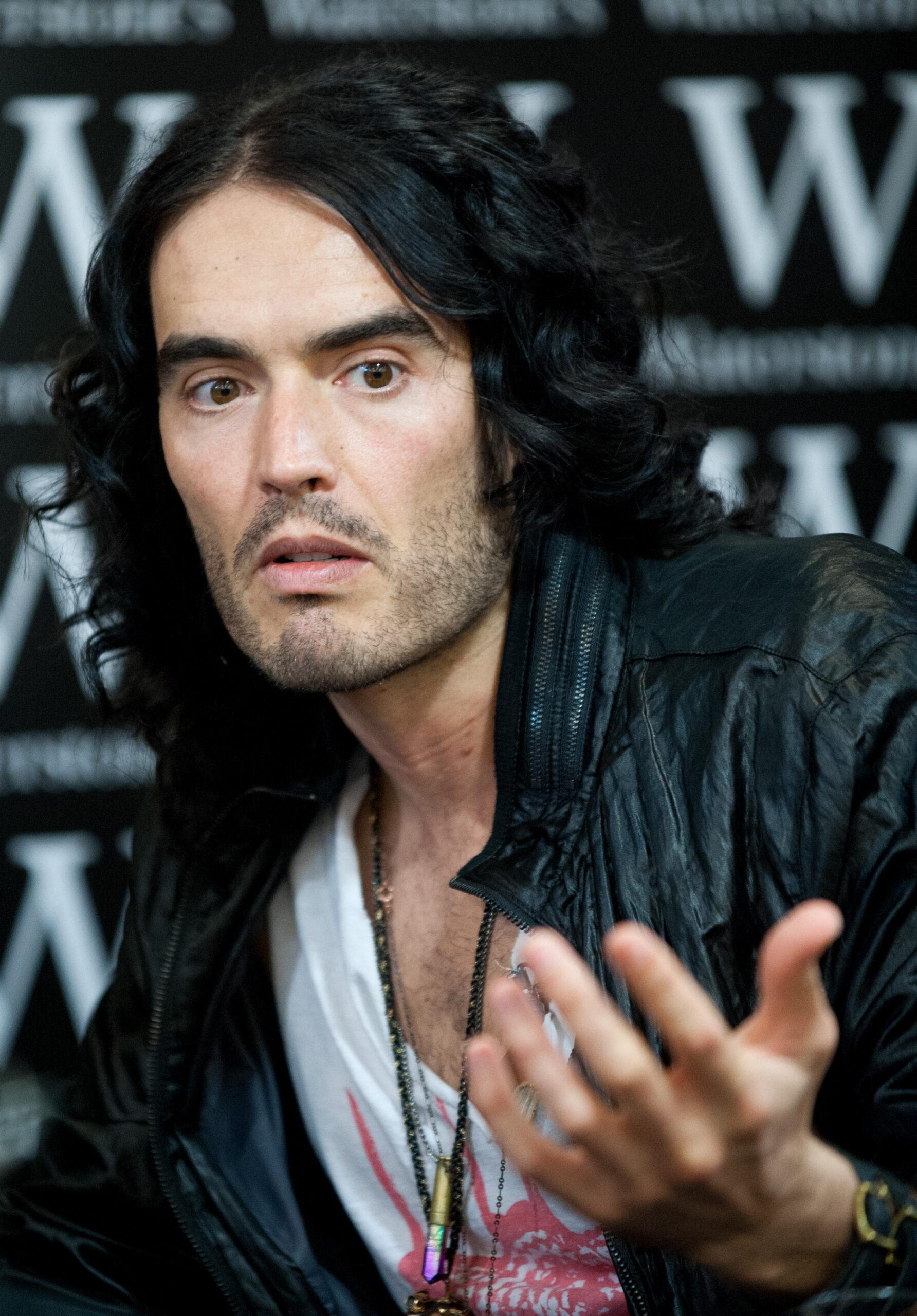 Underfire comedian Russell Brand , pictured here in 2010 in Edinburgh for a book signing for his second book "Booky Wooky 2". Allegations of rape and unwanted sexual behaviour have been levelled at Brand by the Sunday Times newspaper and Channel 4 Dispatch