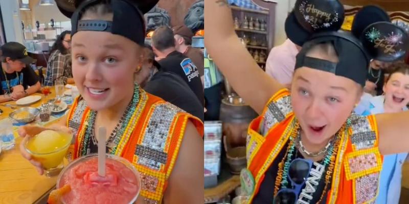 JoJo Siwa drinking on her 21st birthday