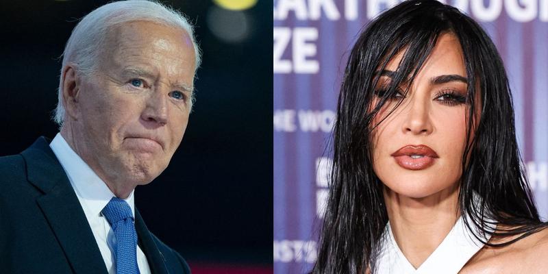 Joe Biden (left) Kim Kardashian (right)