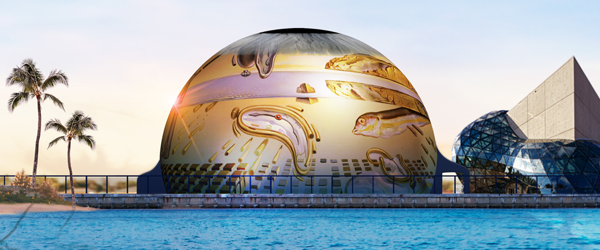 The Dali Dome exterior view from waterfront