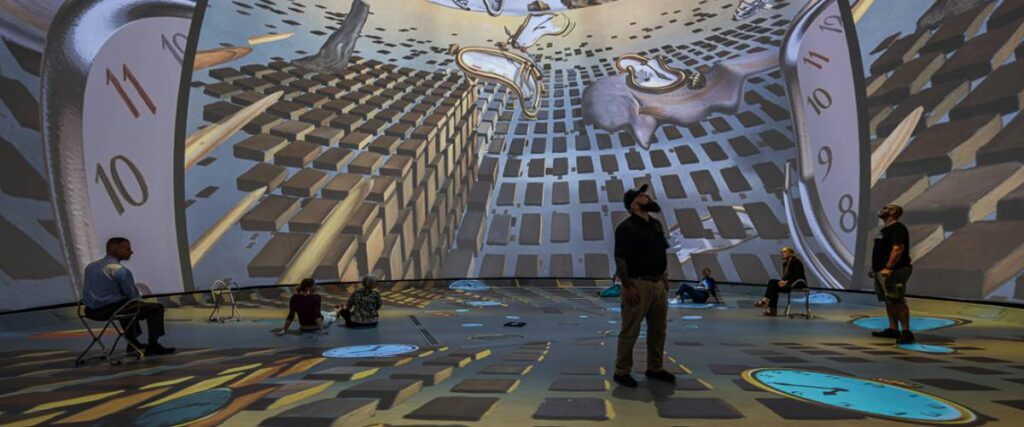 people in the Dalí Dome looking around