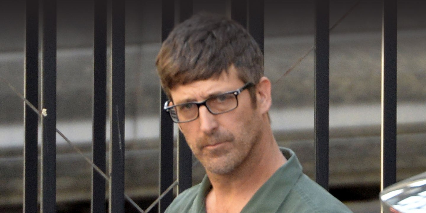 In this photo taken June 20, 2013, Glendon Scott Crawford leaves the federal courthouse in Albany, N.Y., after after his bail was revoked. Crawford, accused of trying to assemble a mobile X-ray device meant to kill people at a mosque and an Islamic center, trial began Monday, Aug. 17, 2015, in Albany. He has pleaded not guilty to three charges, including conspiracy to use a weapon of mass destruction. (Skip Dickstein/The Albany Times Union via AP) TROY, SCHENECTADY; SARATOGA SPRINGS; ALBANY OUT; MANDATORY CREDIT