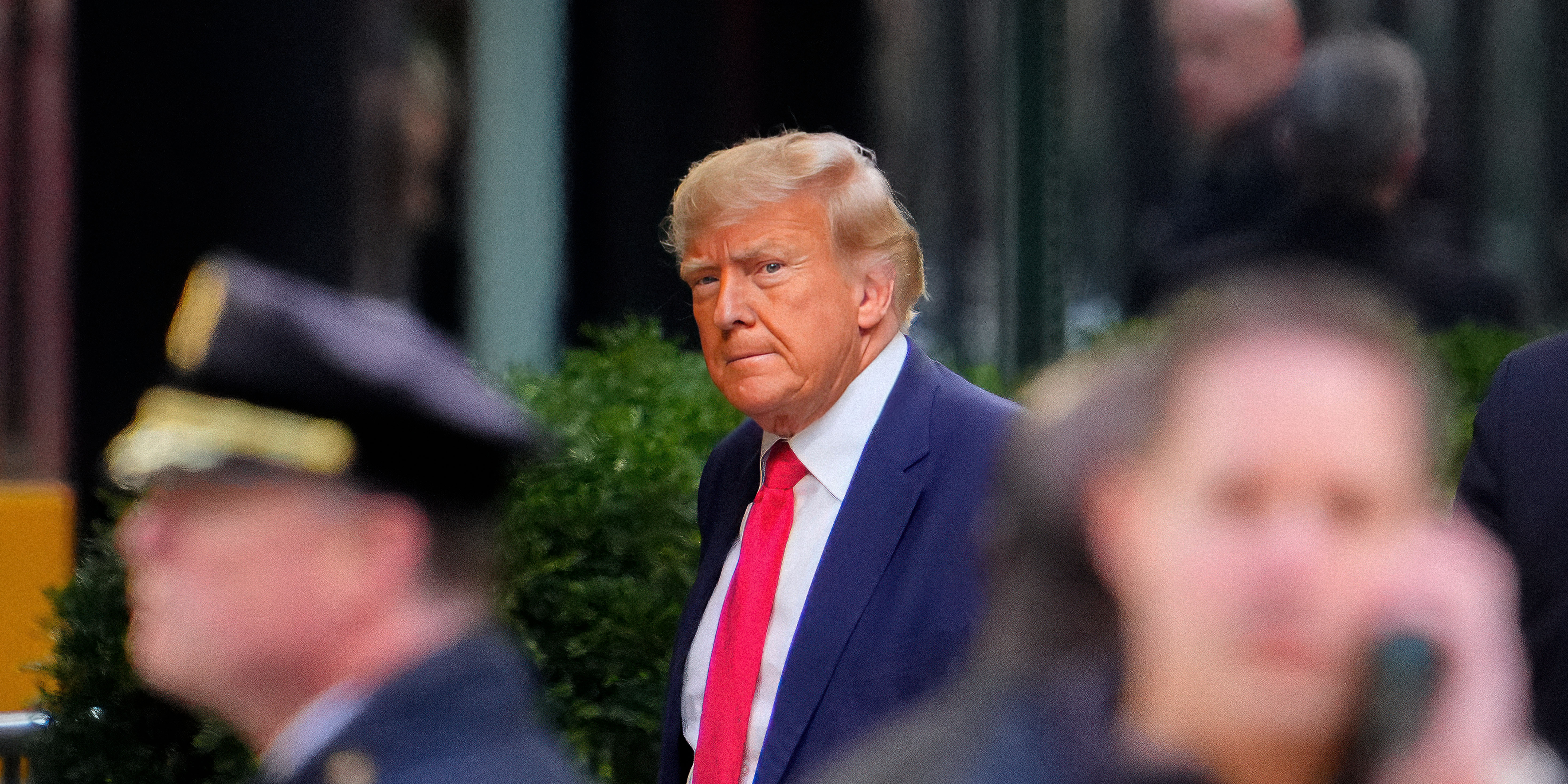 NEW YORK, NEW YORK - APRIL 03: Former U.S. President Donald Trump arrives at Trump Tower on April 03, 2023 in New York City. Trump is scheduled to be arraigned tomorrow at a Manhattan courthouse following his indictment by a grand jury.  (Photo by Gotham/GC Images)