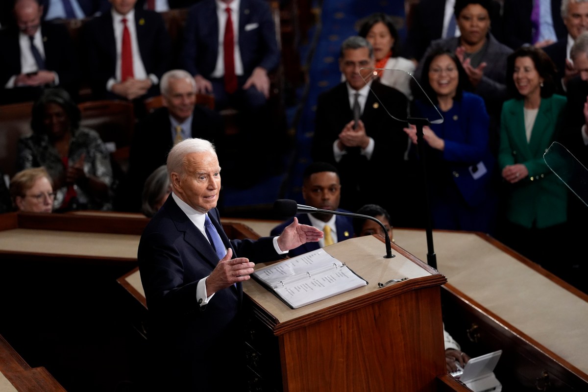 President Joe Biden delivers his State of the Union address to a joint session of Congress, at the Capitol in Washington, Thursday, March 7, 2024. (AP Photo/J. Scott Applewhite)