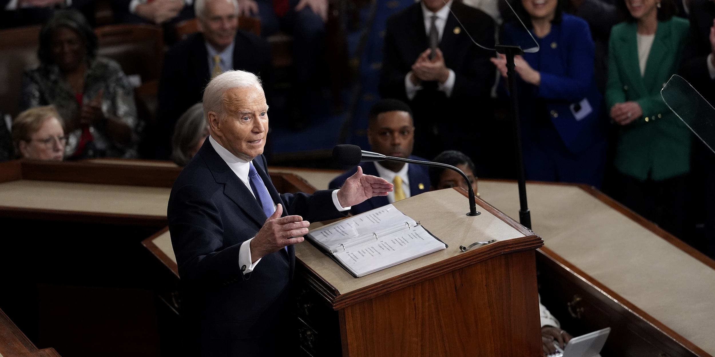 President Joe Biden delivers his State of the Union address to a joint session of Congress, at the Capitol in Washington, Thursday, March 7, 2024. (AP Photo/J. Scott Applewhite)