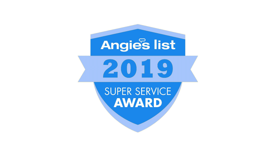 Angies list badge to indicate "Super Service Award of 2019"