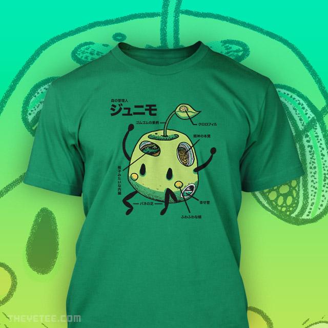 Green tee of green Junimo in a classic Japanese Kaiju anatomy artwork style - Junimo Anatomy