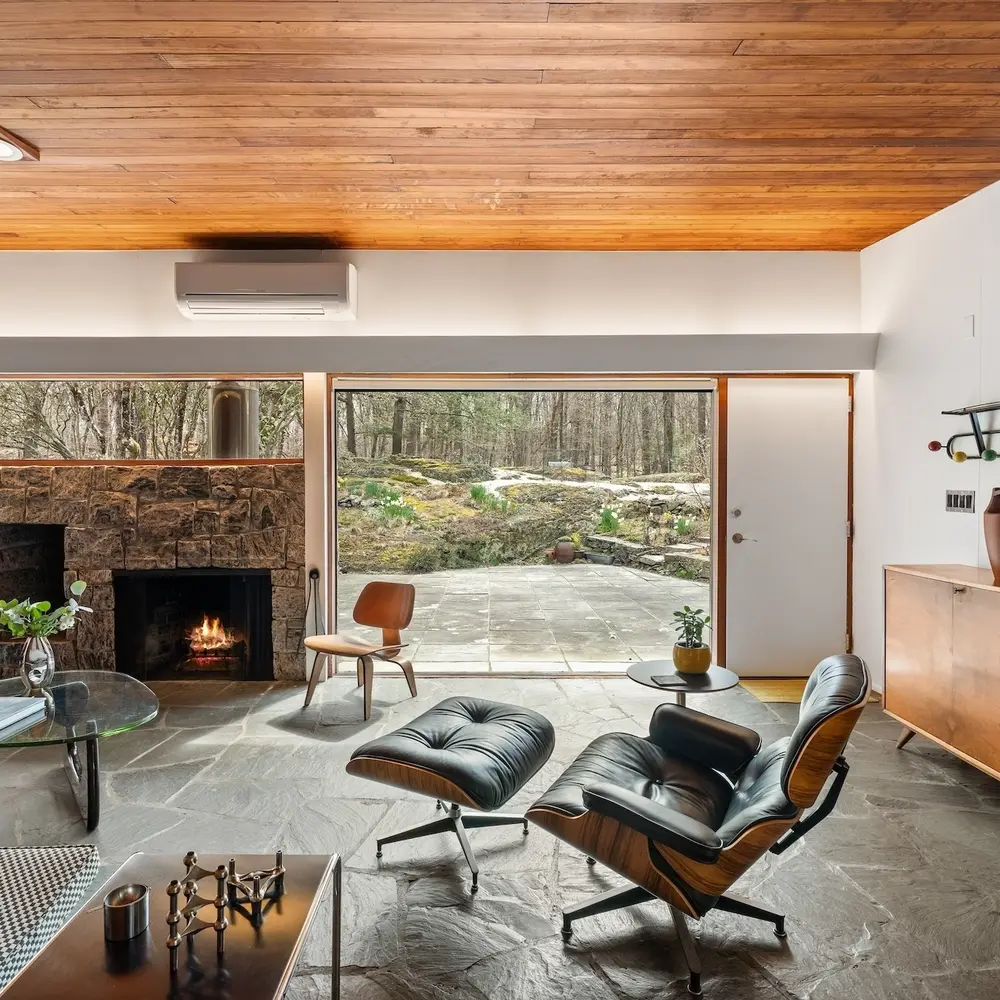 $1.8M restored Marcel Breuer house on the Hudson has kept its mid-century modern spirit intact