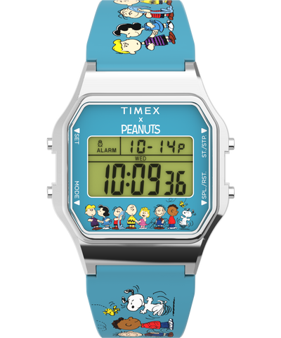 Timex T80 x Peanuts Gang's All Here 34mm Resin Strap Watch