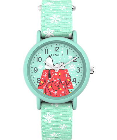 Timex x Peanuts Holiday 34mm Fabric Strap Watch