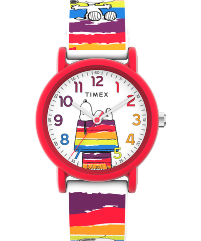 TW2V77700GP Timex X Peanuts Rainbow Paint 36mm Silicone Strap Watch primary image