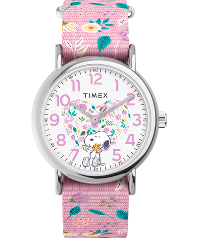 TW2V77800GP Timex Weekender X Peanuts In Bloom 38mm Fabric Strap Watch primary image