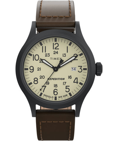 Expedition Scout 40mm Leather Strap Watch