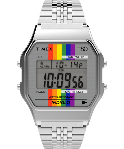 TW2U70700 Timex T80 Rainbow 34mm Stainless Steel Bracelet Watch Primary Image