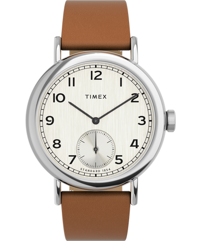 TW2V71500UK Timex Standard Sub-Second 40mm Apple Skin Leather Strap Watch primary image