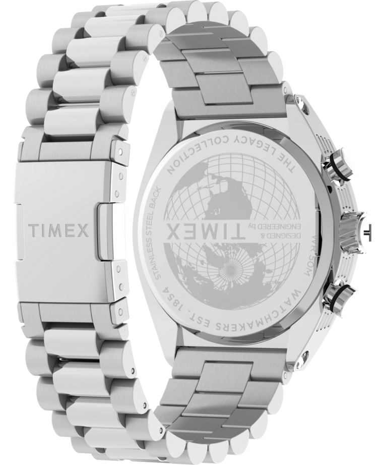 TW2W22200 Timex Legacy Tonneau Chronograph 42mm Stainless Steel Bracelet Watch Caseback with Attachment Image