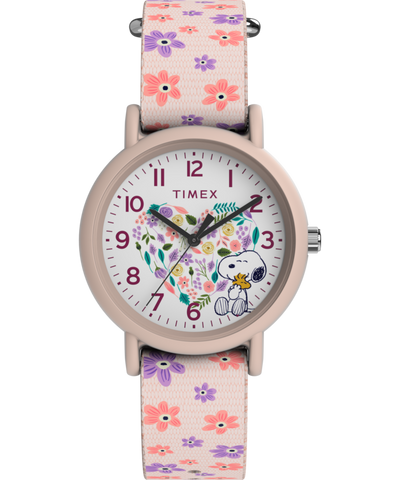 Timex x Peanuts Floral 34mm Fabric Strap Watch