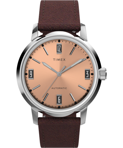 Marlin® Automatic 40mm Leather Strap Watch