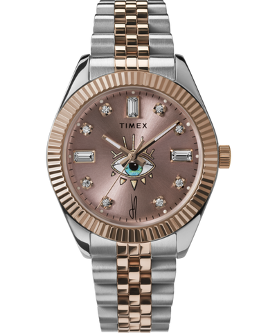 TW2V51500 Timex Legacy x Jacquie Aiche Pink Sunray Dial with Tribe Eye 36mm Stainless Steel Bracelet Watch Primary Image