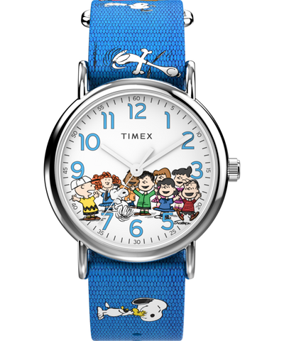 TW2W19400 Timex Weekender x Peanuts Gang's All Here 38mm Fabric Strap Watch Primary Image