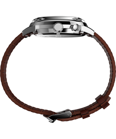 Marlin® Moon Phase 40mm Leather Strap Watch