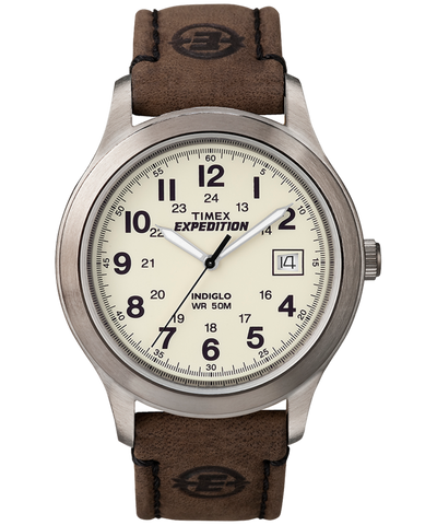 T498709J Expedition Metal Field 37mm Leather Strap Watch primary image