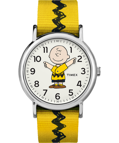 TW2R411006B Timex x Peanuts - Charlie Brown 38mm Fabric Strap Watch primary image