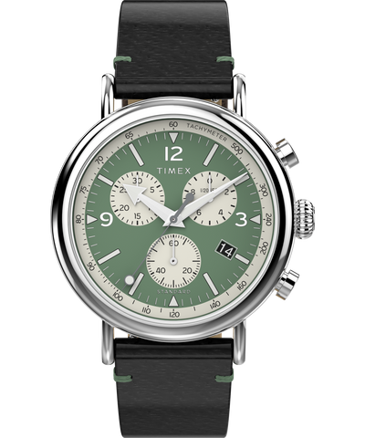 TW2V71000UK Timex Standard Chronograph 41mm Eco-Friendly Leather Strap Watch primary image