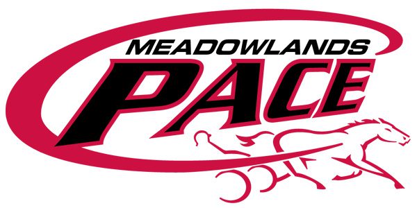 A red and black logo for meadowlands pac