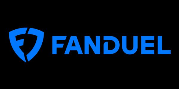 A black background with the word fanduel written in blue.