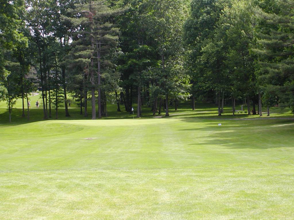 A view of the golf course from across the street.