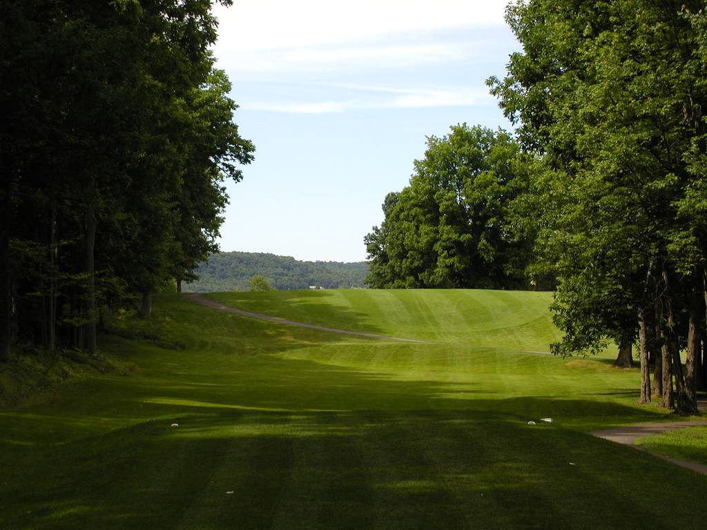 A view of the golf course from across the street.