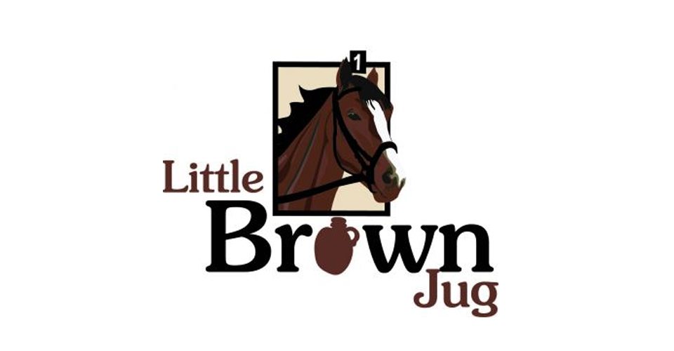A brown horse with a brown head and lettering.
