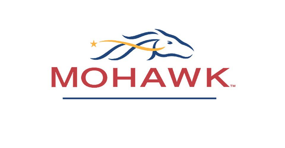 A logo of the mohawk with a horse and star.