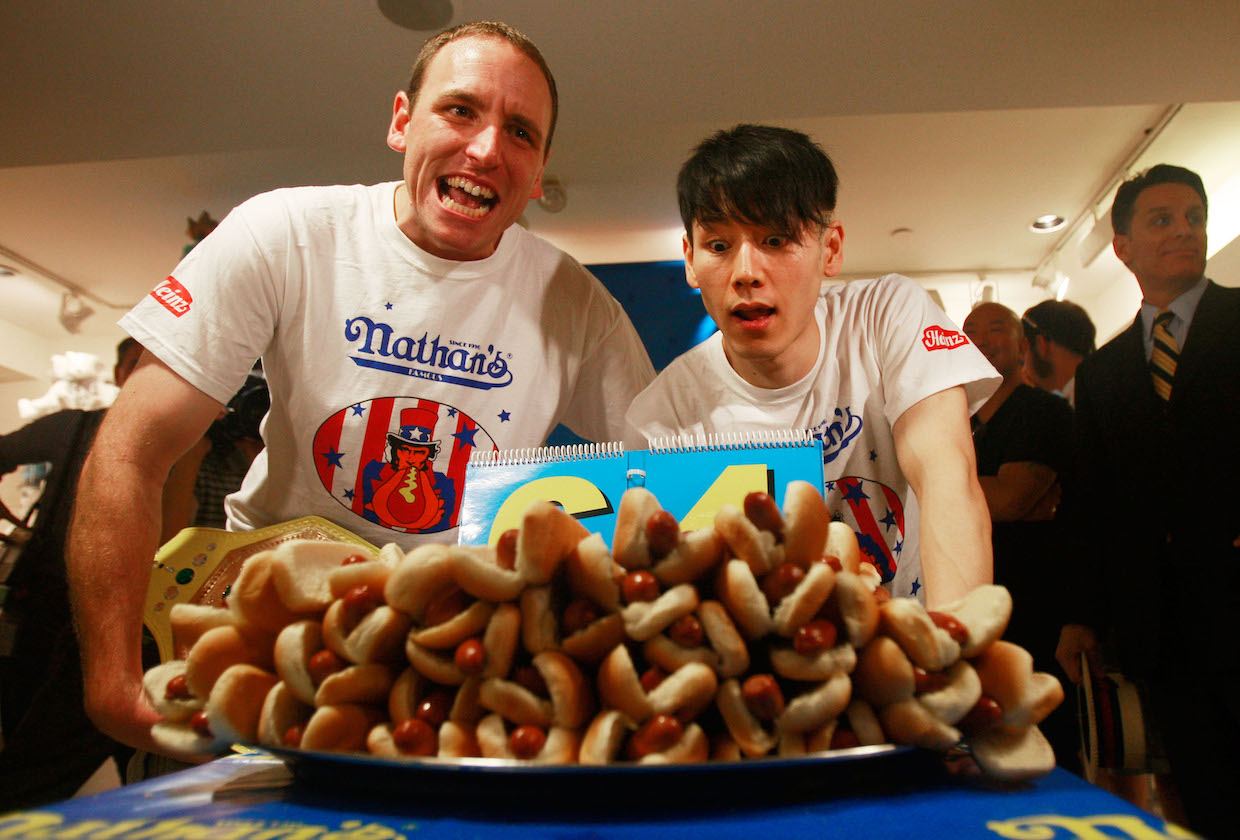 Joey Chestnut and Takeru Kobayashi