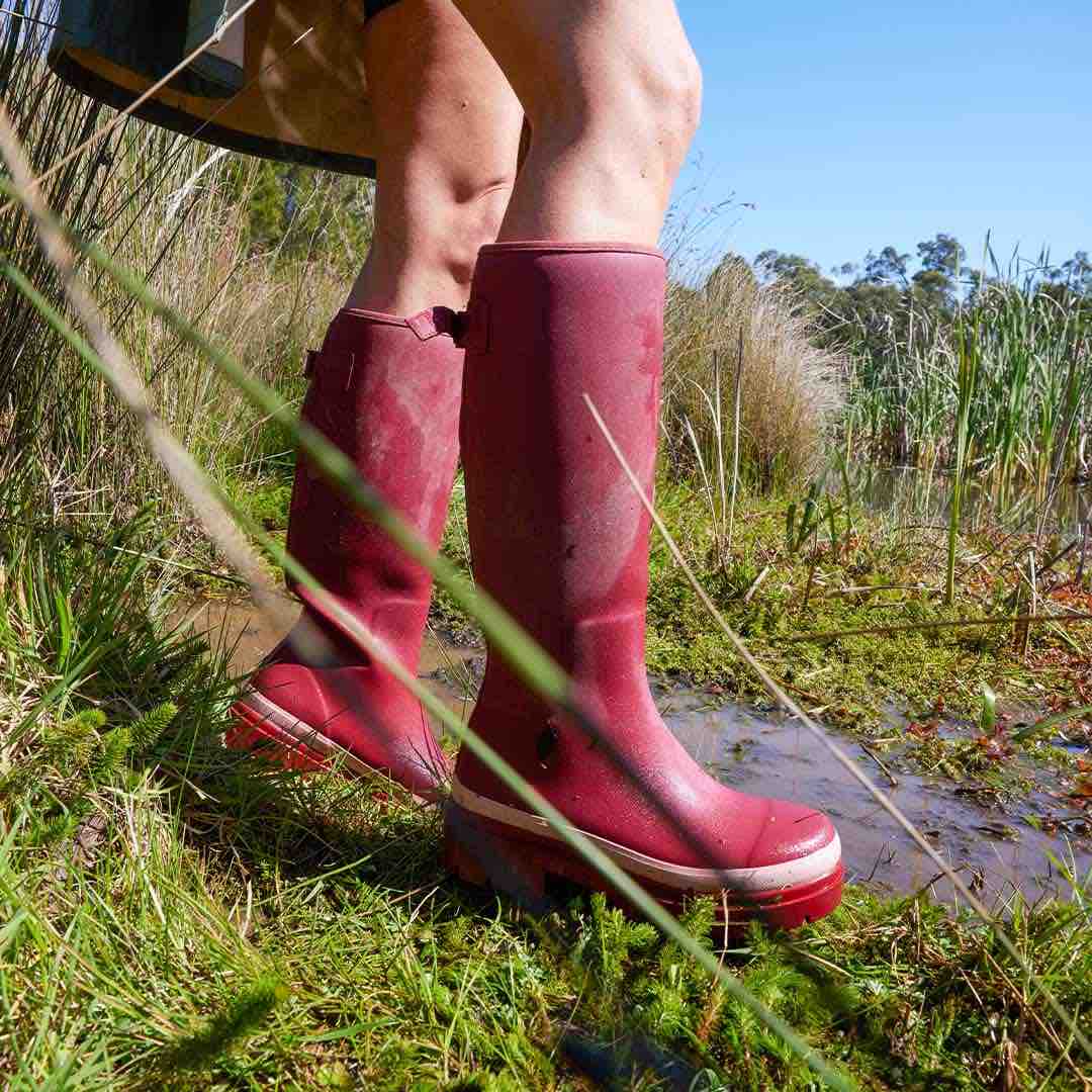 Fergie Tall Wellington Boot // Beetroot Red