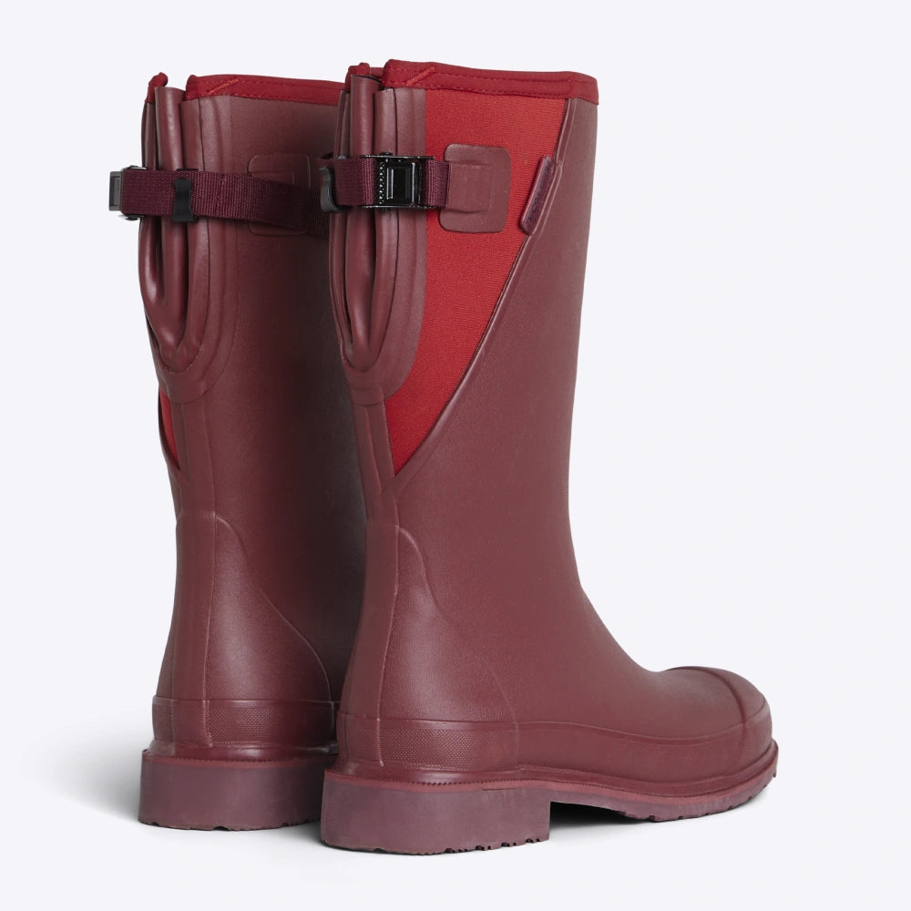 Darcy Mid Calf Wellington Boot // Beetroot & Red