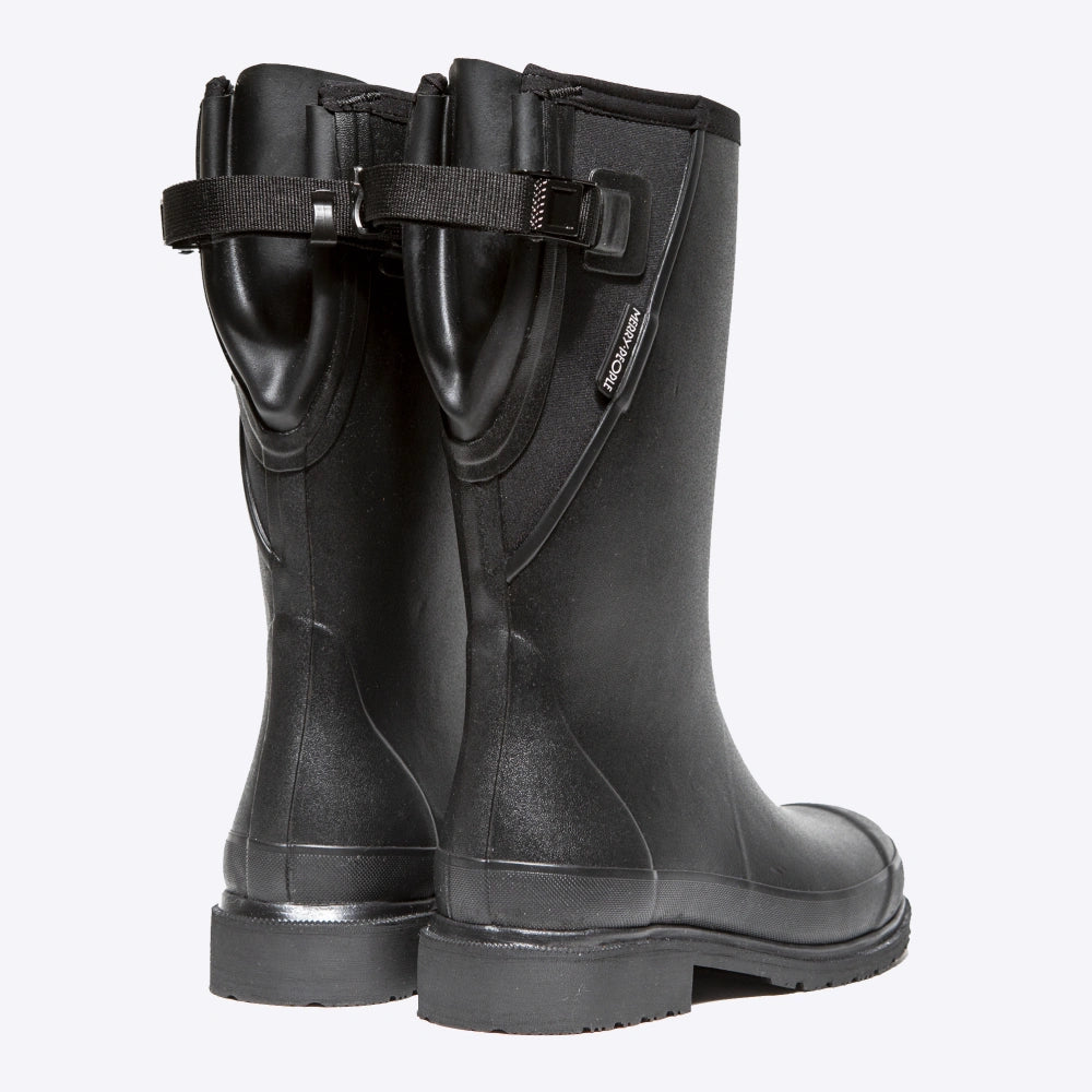 Darcy Mid Calf Wellington Boot // Black & Black