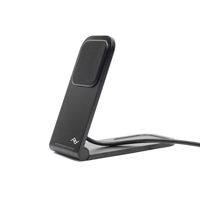 (image), Sideview of a wireless charging stand connected to its power cord, M-CS-BK-1, M-CS-BK-2